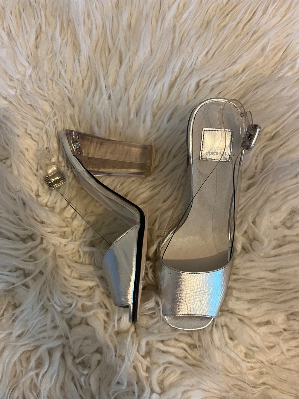 NWT Dolce Vita Clear/Silver
Sing Back Heels Size 7.5